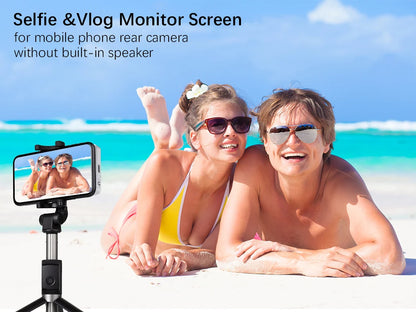 Vlog Selfie Monitor Screen for Phone, Rear Camera for Selfie Vlog Live Stream, Magnetic Mount for MagSafe, Wireless Connection w