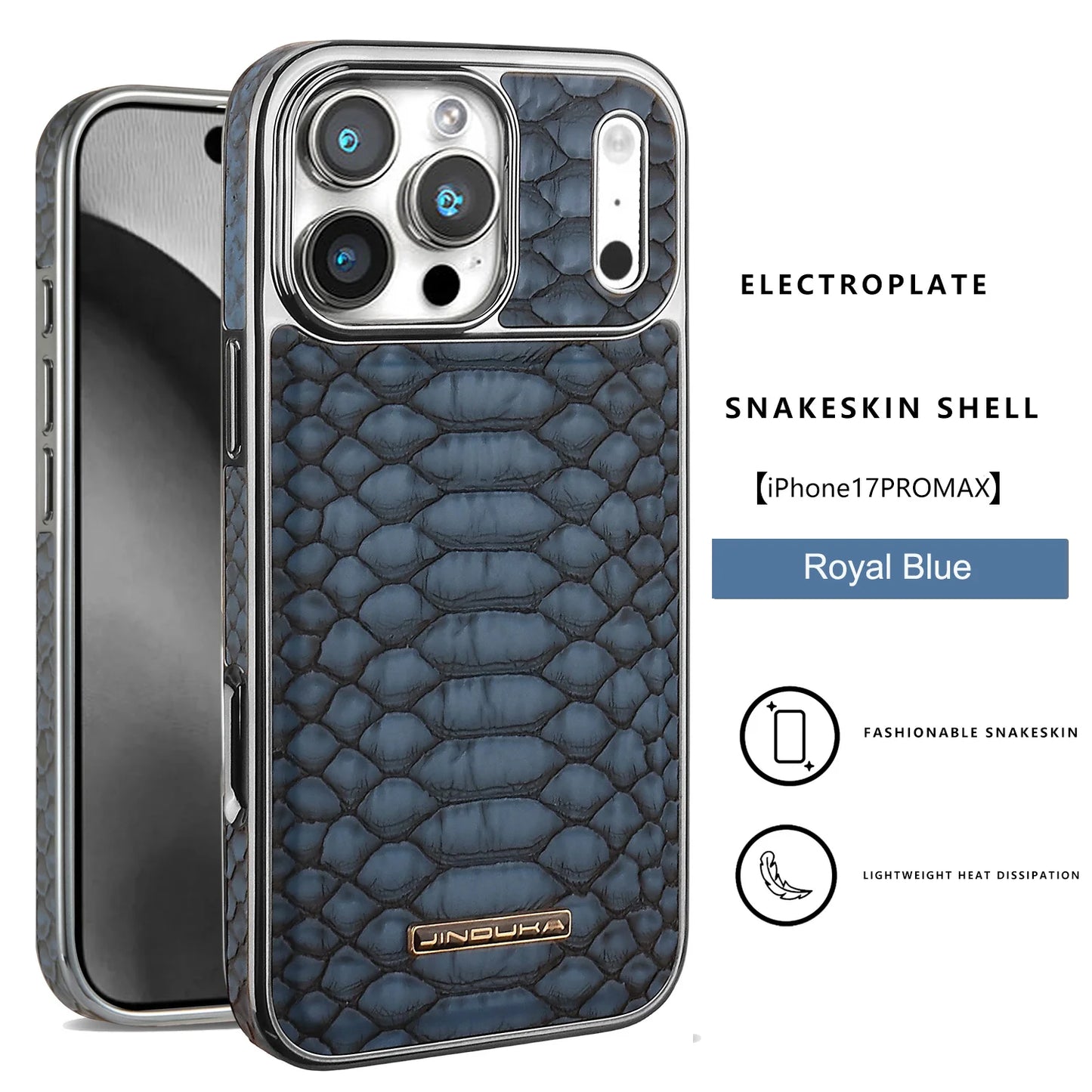 Luxury Fashion Snake-Patterned Leather Phone Case For iPhone 17 16 15 14 13 12 Pro Max 17Air  Inner Shell With Flannel Lining