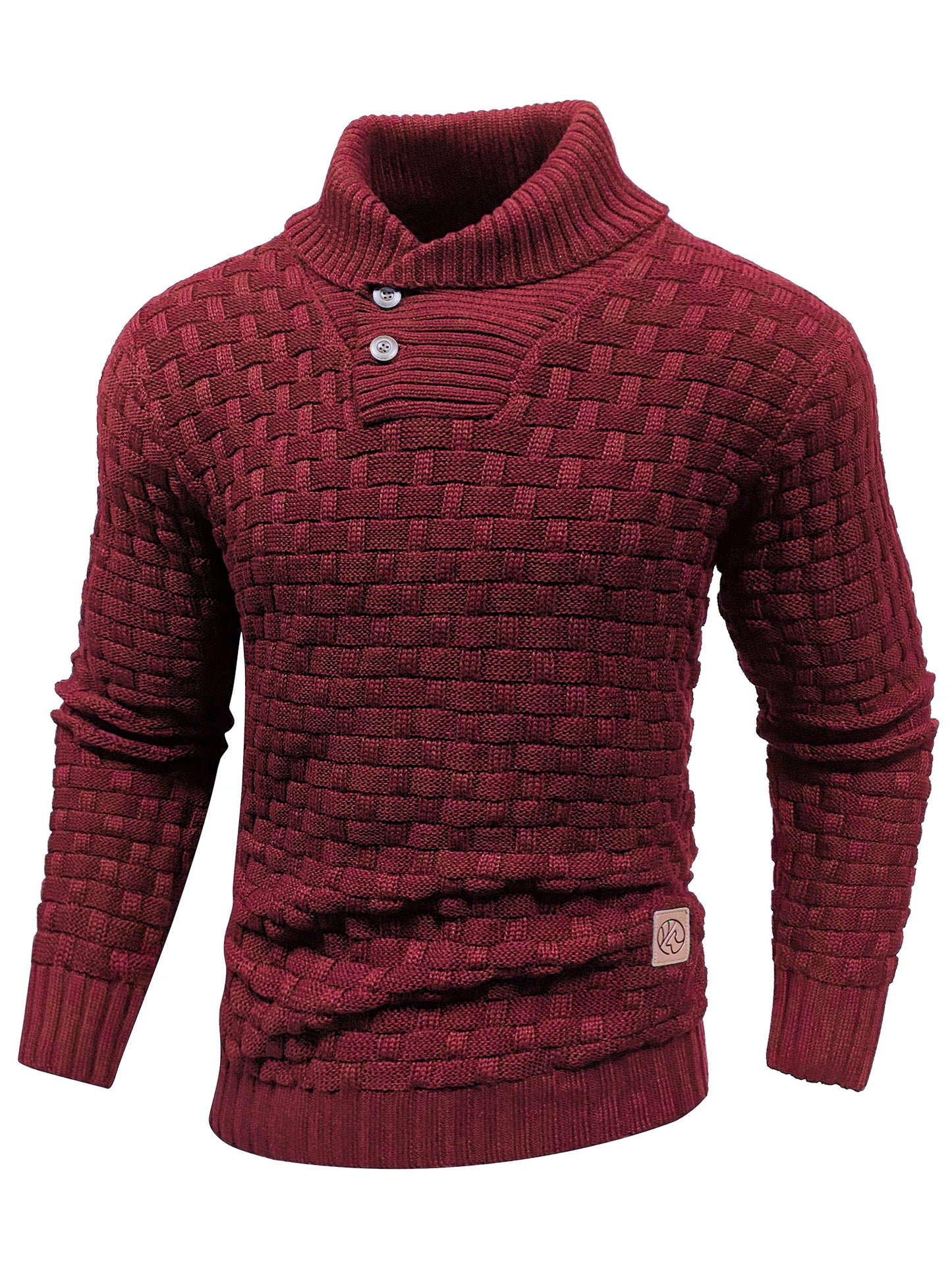 Men’s Knitted Sweater Casual Crew Neck Warm Long Sleeve Comfortable Pullover Textured Ribbed Edge High Quality Top US Size