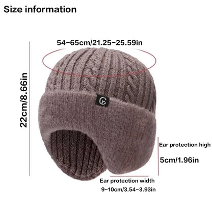 Knitted Hat Winter Elderly Hat for Women Winter Mom Warm Hat for Men Ear Protection Middle-Aged and Elderly
