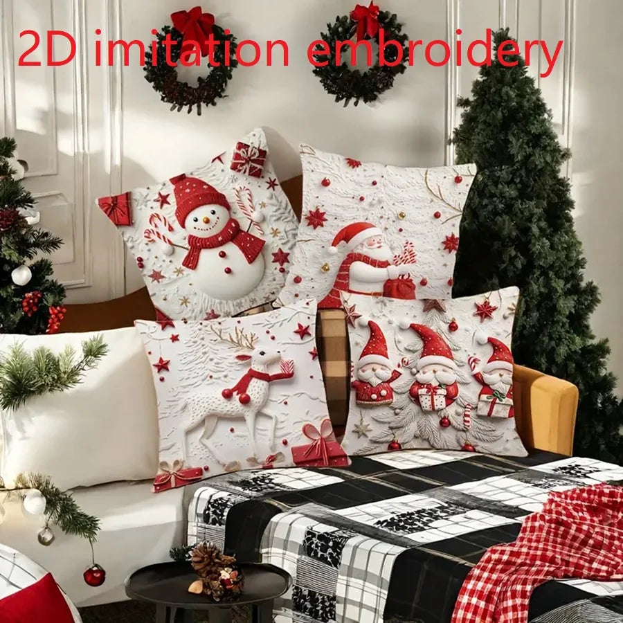 2D Christmas Pillow Cover