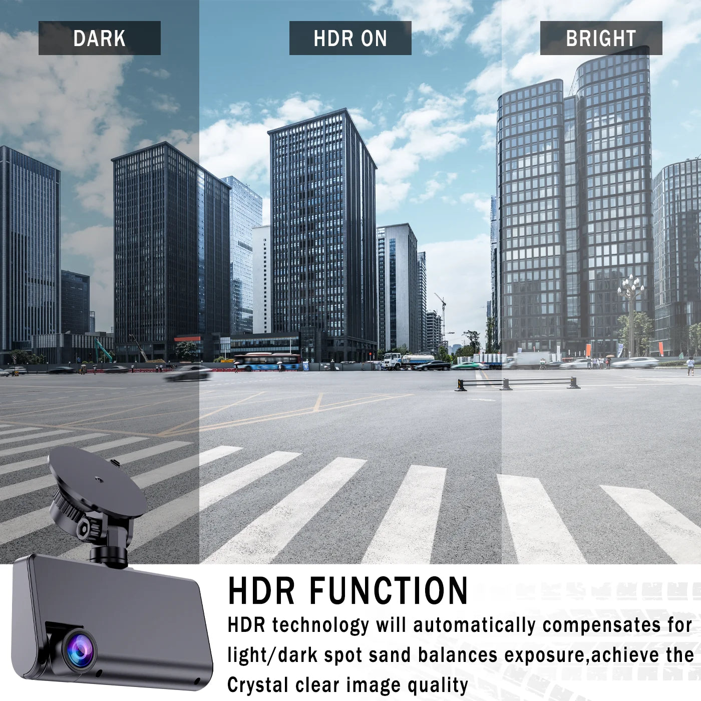 Car Cam, 3 Channel Car Cam, 1 Count FullHD Car DVR ,Night-vision, Loop Recording, MotionDetection, Suitable for Driving/Accident