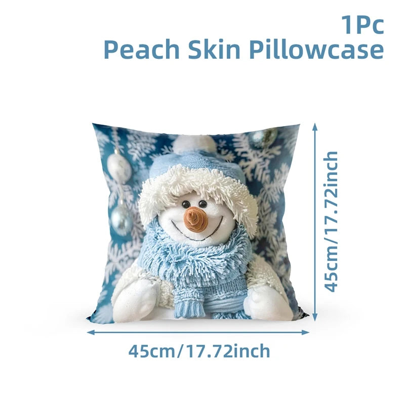 Snowman Cushion Cover Merry Christmas Decoration for Home 2025 Pendant Xmas Pillow Case Ornaments Navidad Natal New Year Gifts