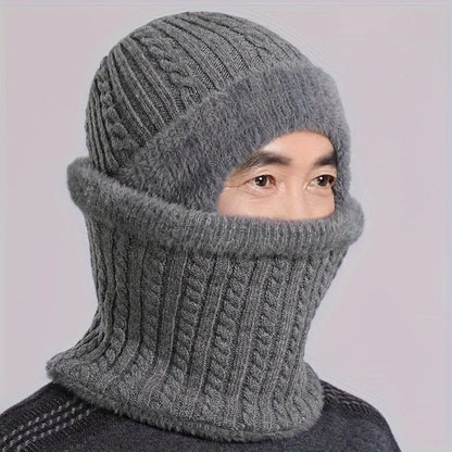 Knitted Hat Winter Elderly Hat for Women Winter Mom Warm Hat for Men Ear Protection Middle-Aged and Elderly