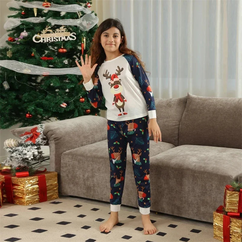Father Mother Children Baby Sleepwear Daddy Mommy and Me Xmas Pyjamas Clothes 2023 Christmas Deer Family Matching Pajamas Sets