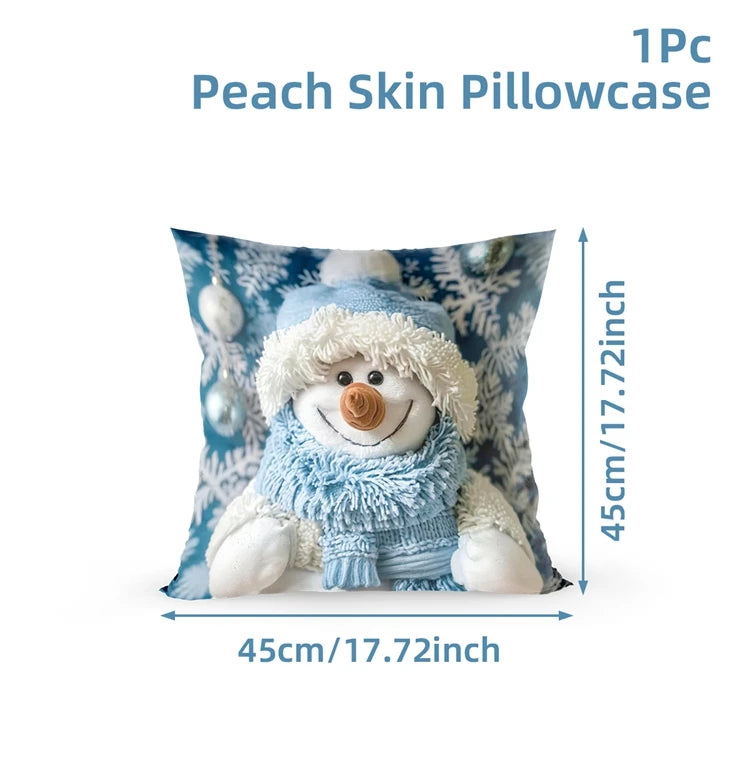 Snowman Cushion Cover Merry Christmas Decoration for Home 2025 Pendant Xmas Pillow Case Ornaments Navidad Natal New Year Gifts