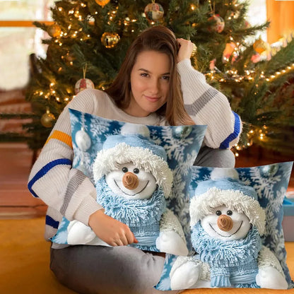Snowman Cushion Cover Merry Christmas Decoration for Home 2025 Pendant Xmas Pillow Case Ornaments Navidad Natal New Year Gifts