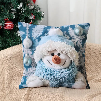 Snowman Cushion Cover Merry Christmas Decoration for Home 2025 Pendant Xmas Pillow Case Ornaments Navidad Natal New Year Gifts