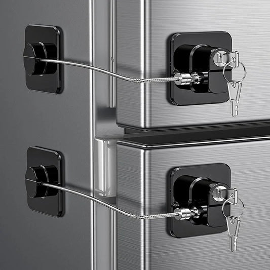 Refrigerator Door Lock, Child Proof Fridge Door Lock for Kitchen Freezer, Cabinets and Drawers, Air Oven Air Fryer, Closets