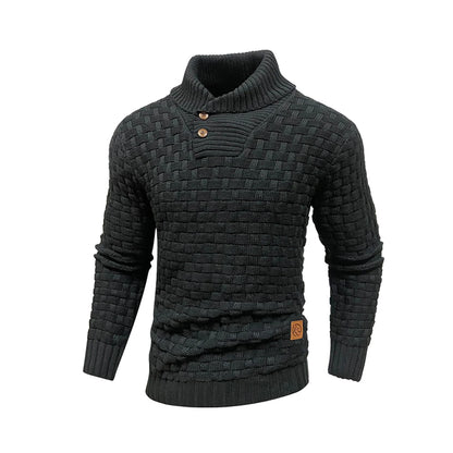 Men’s Knitted Sweater Casual Crew Neck Warm Long Sleeve Comfortable Pullover Textured Ribbed Edge High Quality Top US Size