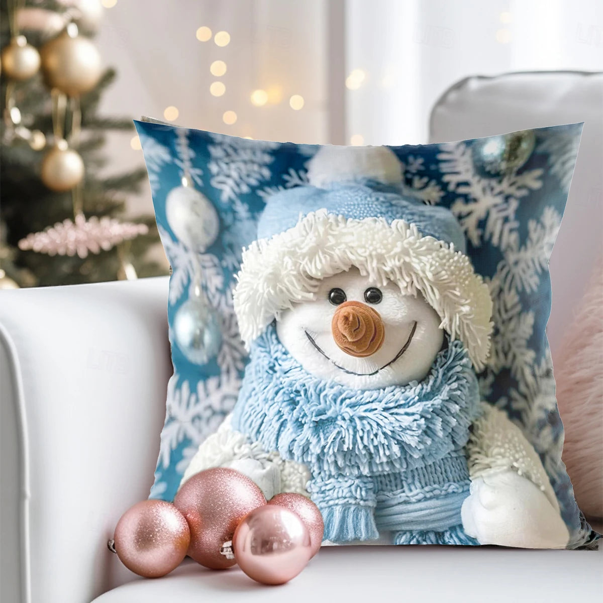 Snowman Cushion Cover Merry Christmas Decoration for Home 2025 Pendant Xmas Pillow Case Ornaments Navidad Natal New Year Gifts