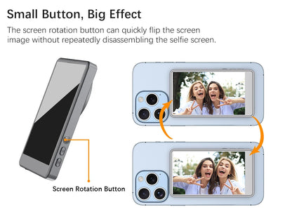Vlog Selfie Monitor Screen for Phone, Rear Camera for Selfie Vlog Live Stream, Magnetic Mount for MagSafe, Wireless Connection w