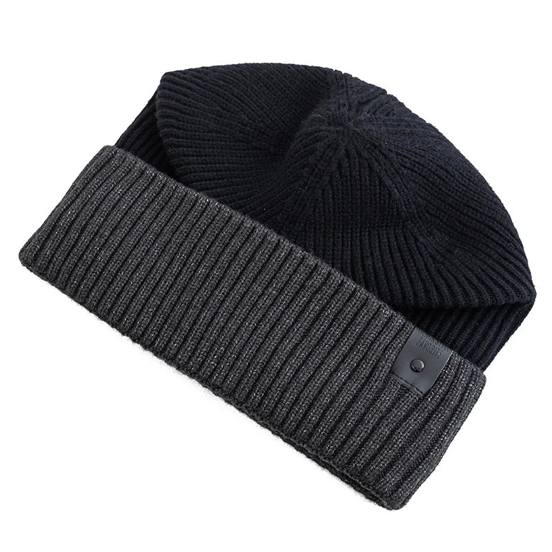 New Unisex Winter Hat Fleece Lined Warm Cap Stylish Soft Beanie Hat For Men Women Outdoor Thicken Ski Sports Knitted Hat