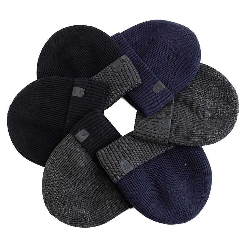 New Unisex Winter Hat Fleece Lined Warm Cap Stylish Soft Beanie Hat For Men Women Outdoor Thicken Ski Sports Knitted Hat