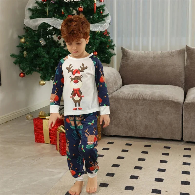 Father Mother Children Baby Sleepwear Daddy Mommy and Me Xmas Pyjamas Clothes 2023 Christmas Deer Family Matching Pajamas Sets