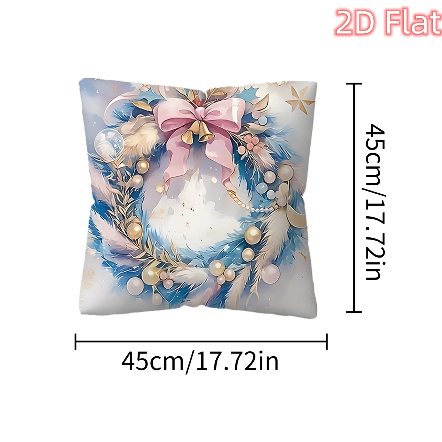 2D Christmas Pillow Cover