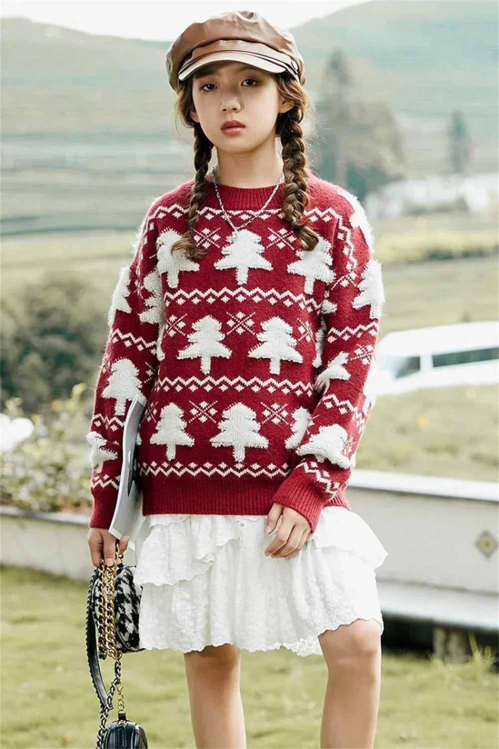 New Christmas Sweater with Neck Boys Girls Children Clothes Winter New Sweaters Top Knitwear Clothes for 3 4 5 7 12 14Years