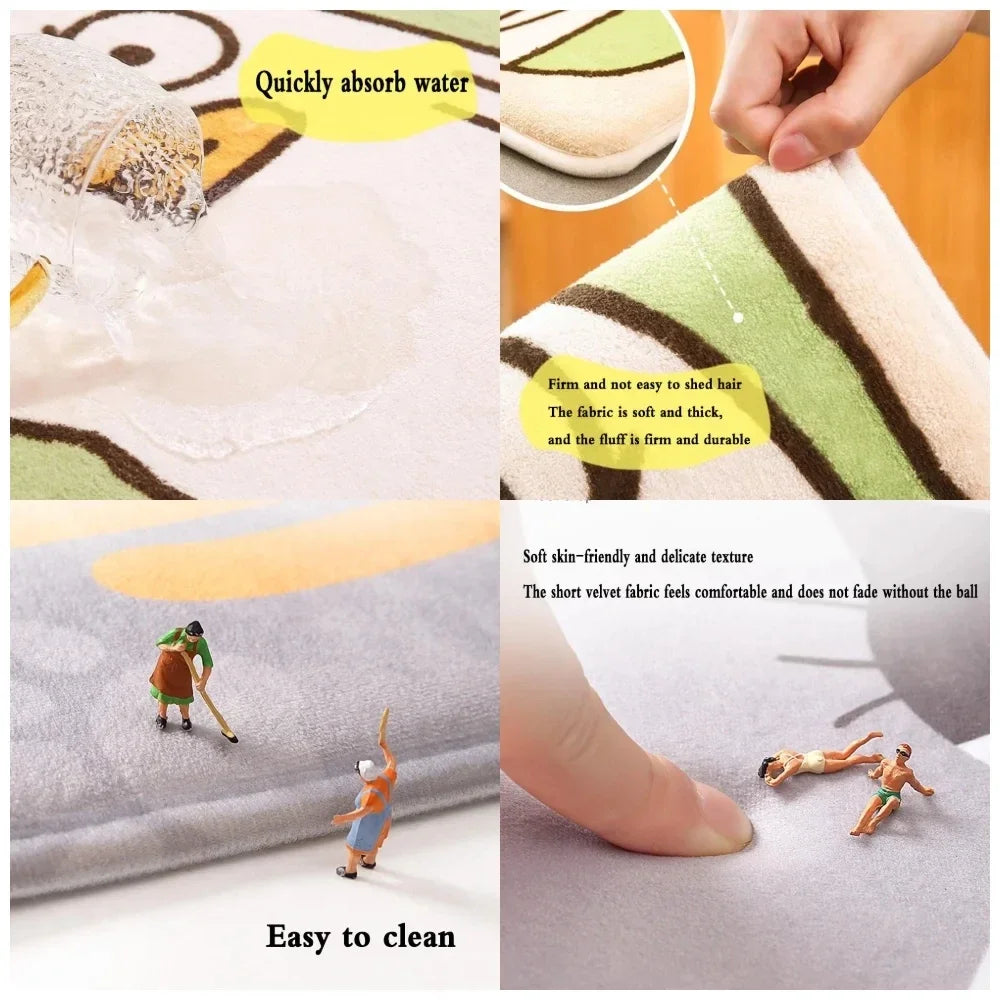 Merry Christmas Door Mat Printed Decoration Flannel Carpet Mat Door Mat Absorbent Foot Mat Small Foot Mat Machine Washable Decor