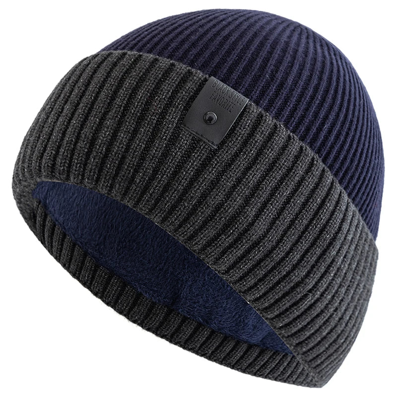 New Unisex Winter Hat Fleece Lined Warm Cap Stylish Soft Beanie Hat For Men Women Outdoor Thicken Ski Sports Knitted Hat