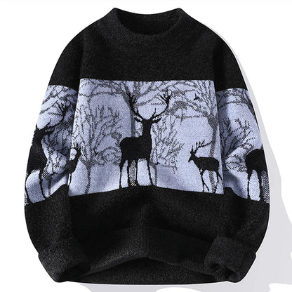Christmas Sweaters Mens Fall Winter Casual O Neck Long Sleeve Knitted Jumpers Men Clothing Knitting Slim Fit Sweater Streetwear