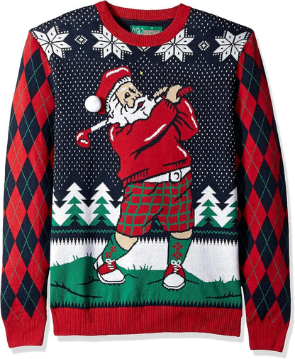 Ugly Christmas sweater men's golf knitted long sleeved pullover fun and novel party sweater