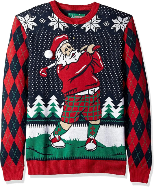 Ugly Christmas sweater men's golf knitted long sleeved pullover fun and novel party sweater