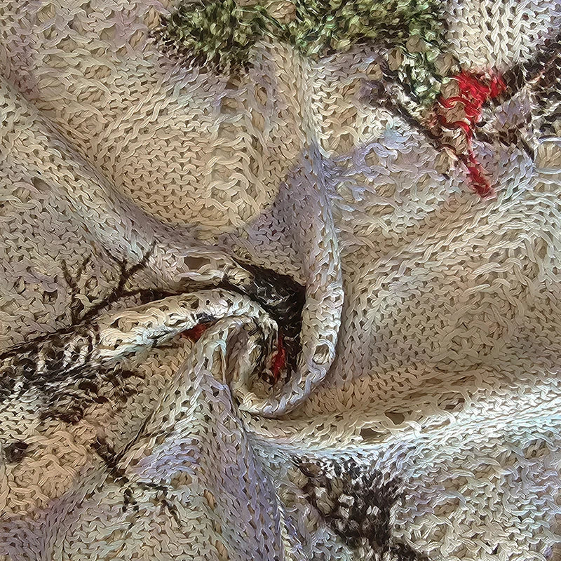 New Santa Claus Snowman Print Sweater Women O Neck Long Sleeve Christmas Sweaters For Women Fashion Hollow Out Knitted Jumper