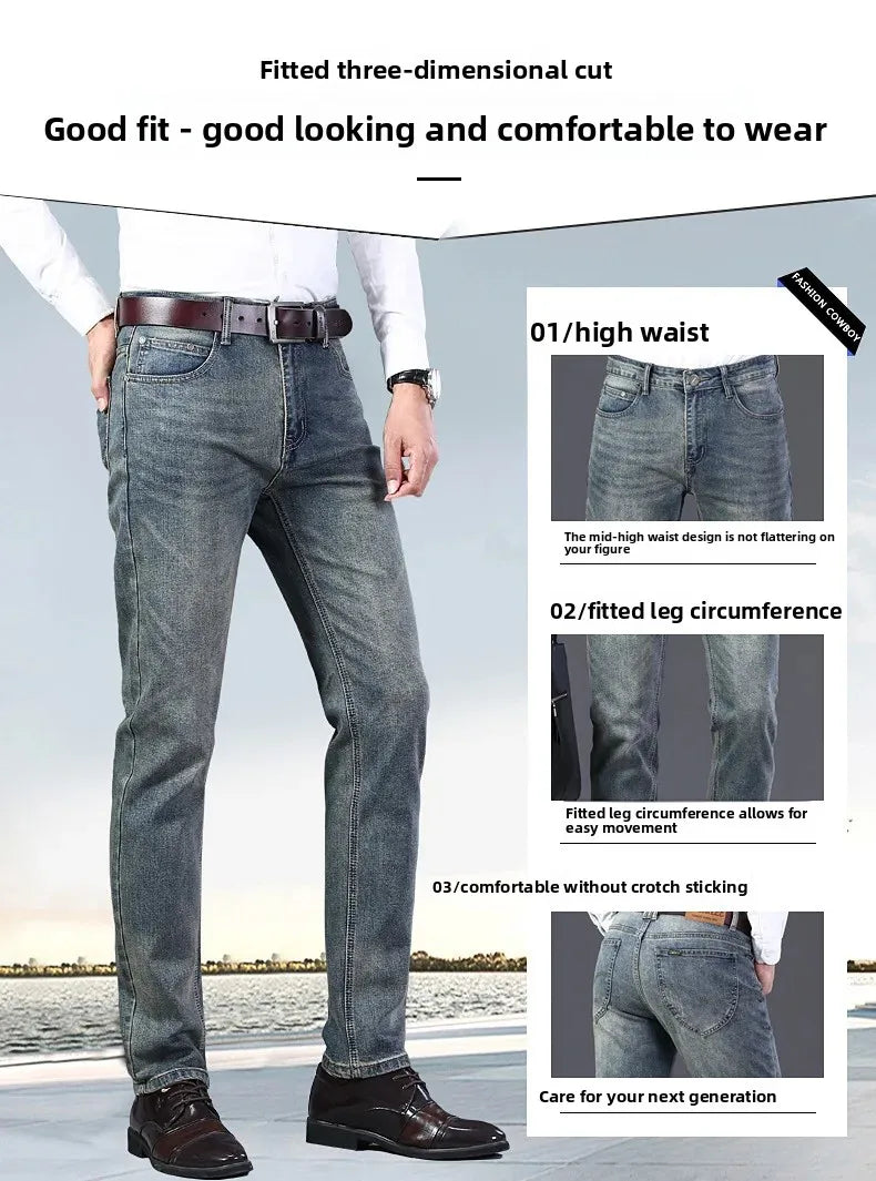 Loose Fit Straight Leg Men's Jeans Csmor Retro Style Summer Spring Fashionable Brand New Arrivals from Mainland China