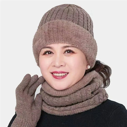 Knitted Hat Winter Elderly Hat for Women Winter Mom Warm Hat for Men Ear Protection Middle-Aged and Elderly