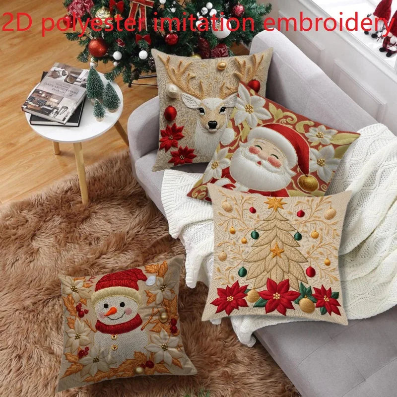 2D Christmas Pillow Cover