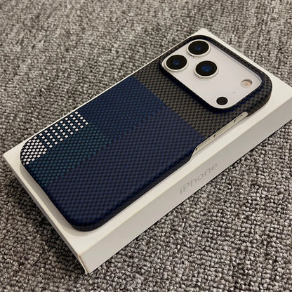 Carbon Fiber Texture Leather MagSafe Wireless Charging Phone Case for IPhone 17Air 17 16 15 14 13 12 Pro Max Protective Cover