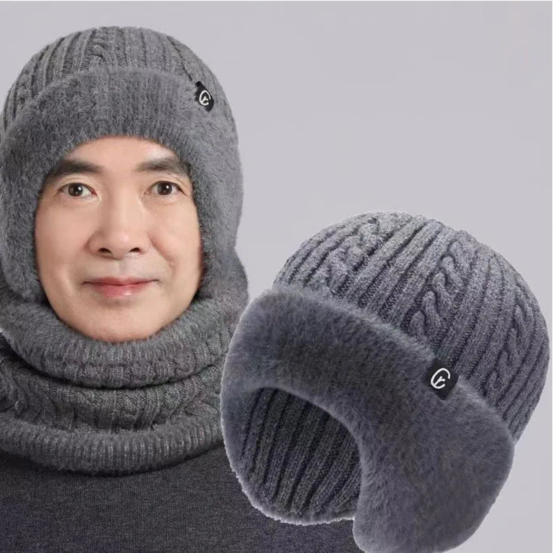 Knitted Hat Winter Elderly Hat for Women Winter Mom Warm Hat for Men Ear Protection Middle-Aged and Elderly