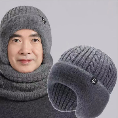 Knitted Hat Winter Elderly Hat for Women Winter Mom Warm Hat for Men Ear Protection Middle-Aged and Elderly
