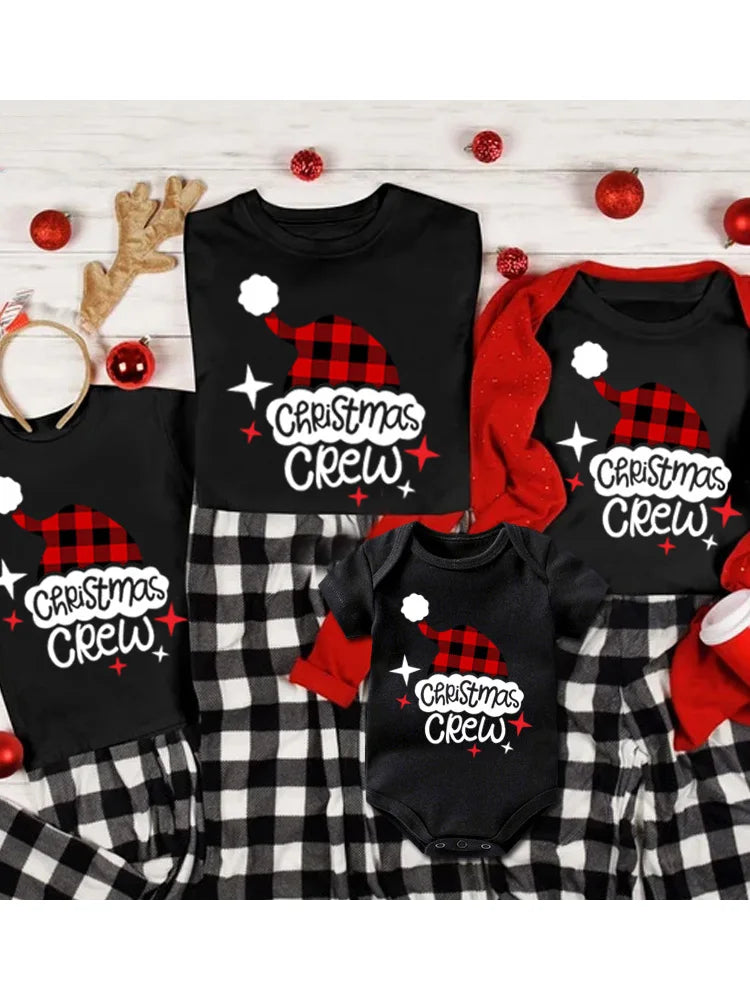 Christmas Pajamas Family Christmas Crew Tshirt FamilyToddler Baby Shirt Holiday Outfits Familia Mother Daughter Matching Clothes
