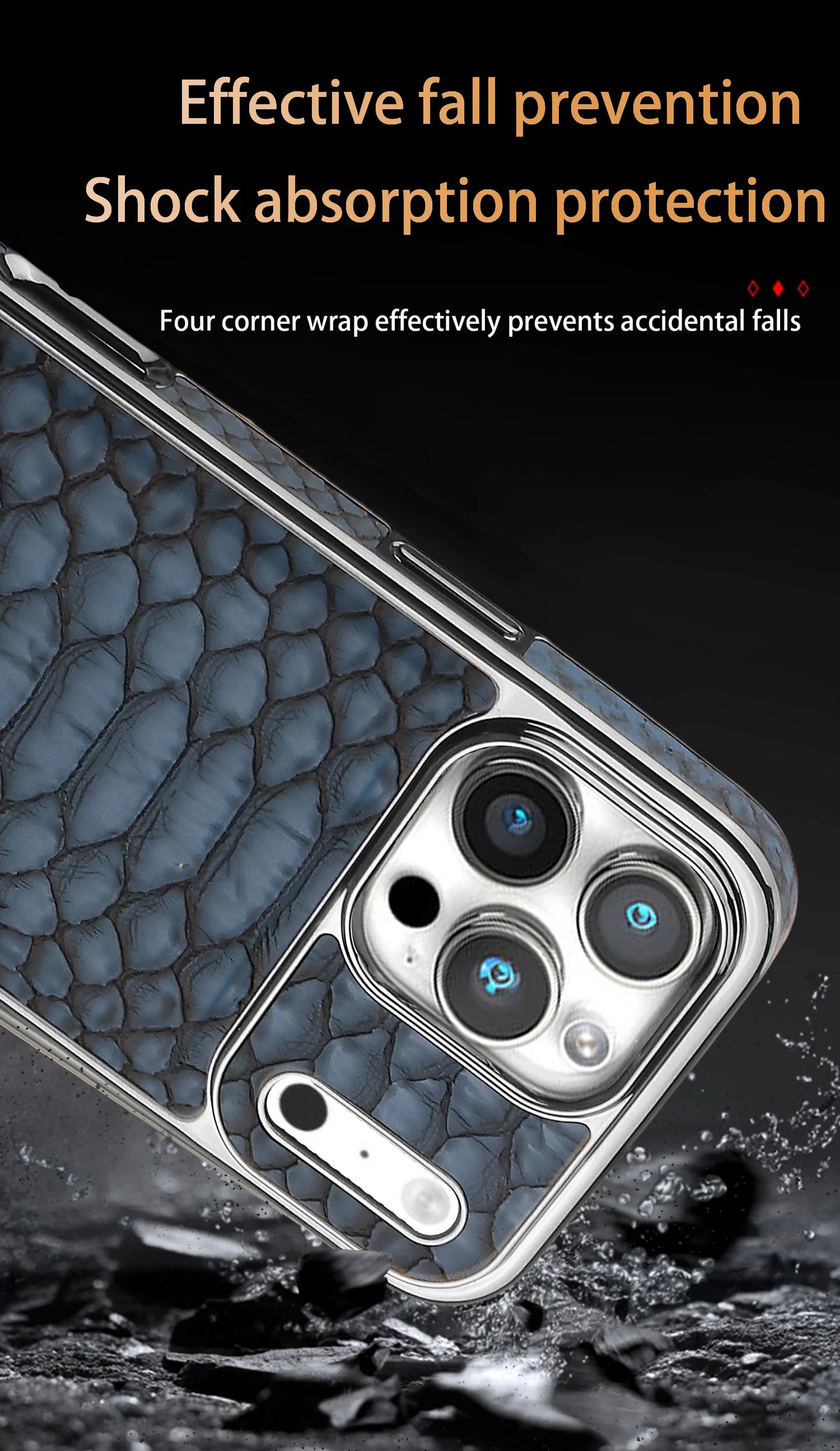 Luxury Fashion Snake-Patterned Leather Phone Case For iPhone 17 16 15 14 13 12 Pro Max 17Air  Inner Shell With Flannel Lining