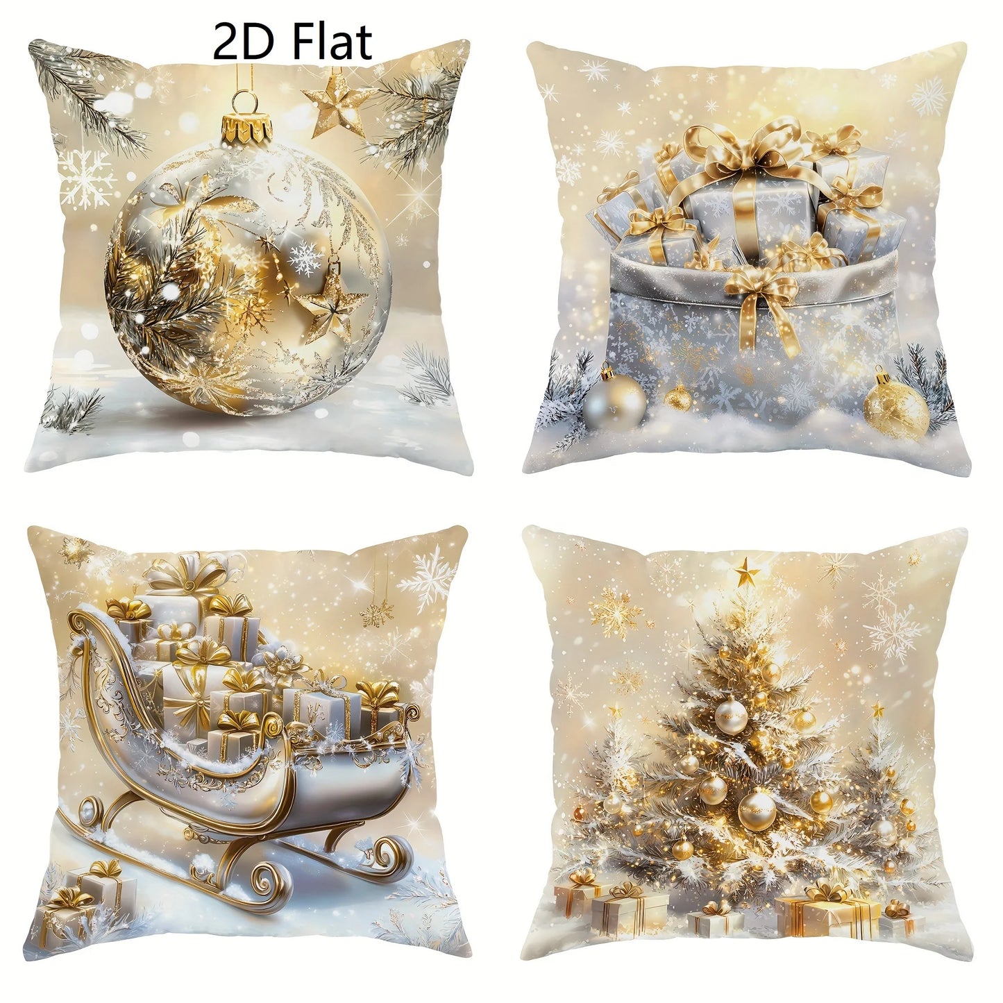 2D Christmas Pillow Cover