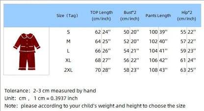Christmas Family Xmas Children Boy Girl Pyjamas Dress Clothes Sets Customizing Velvet Long Sleeve Kid Sleepwear+Pants Costumes