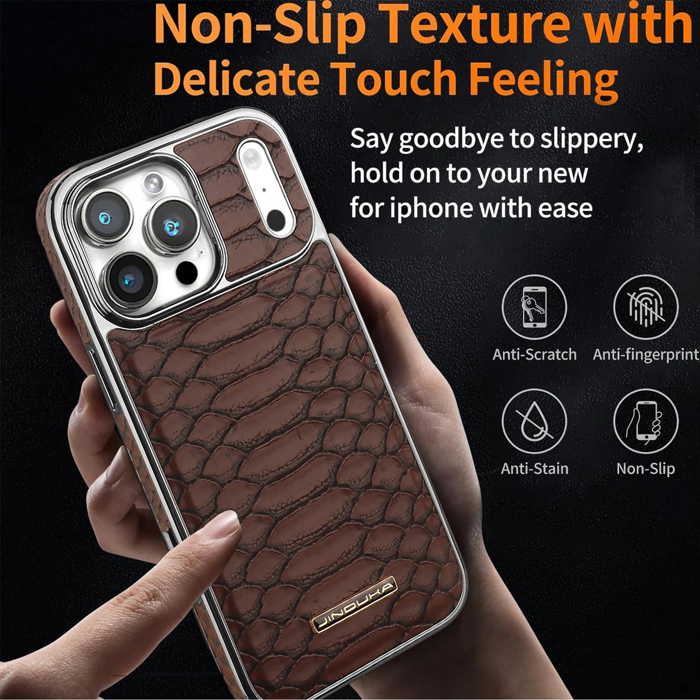Luxury Fashion Snake-Patterned Leather Phone Case For iPhone 17 16 15 14 13 12 Pro Max 17Air  Inner Shell With Flannel Lining