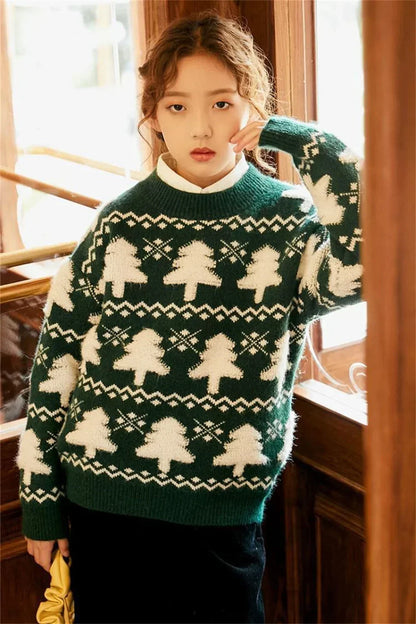 New Christmas Sweater with Neck Boys Girls Children Clothes Winter New Sweaters Top Knitwear Clothes for 3 4 5 7 12 14Years