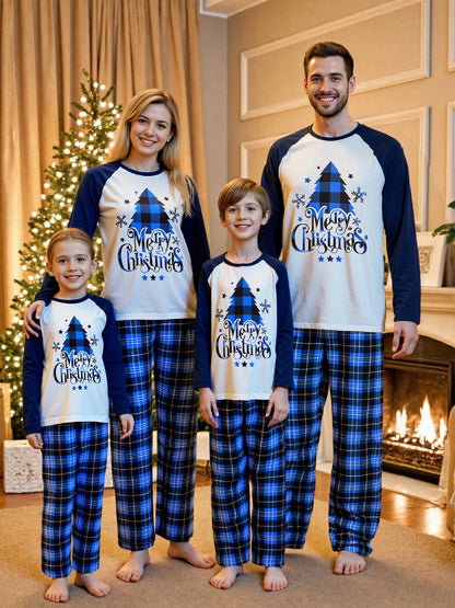 Festive Family Matching Pajamas Set with Reindeer Print and Cozy Plaid Patterns for Christmas Celebrations