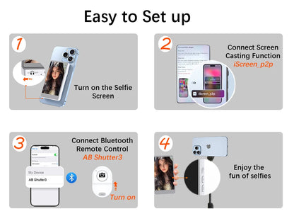 Vlog Selfie Monitor Screen for Phone, Rear Camera for Selfie Vlog Live Stream, Magnetic Mount for MagSafe, Wireless Connection w