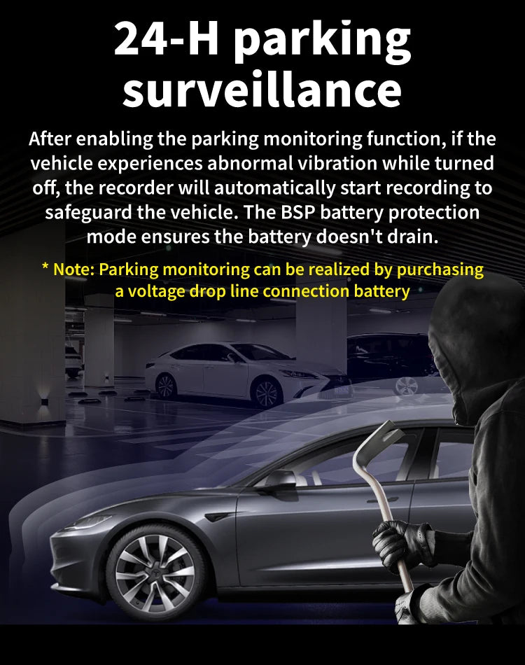 3Lens Car Dvr HD 1080P Dash Cam Front Inside Rear Wide Angle Night Vision G-sensor Loop Recording Camera Vehicle Accessories