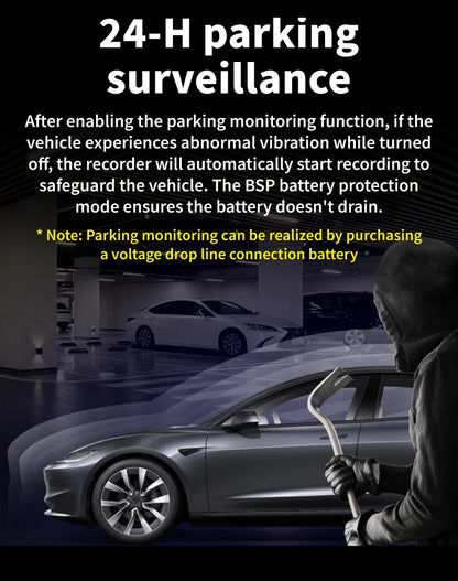 3Lens Car Dvr HD 1080P Dash Cam Front Inside Rear Wide Angle Night Vision G-sensor Loop Recording Camera Vehicle Accessories