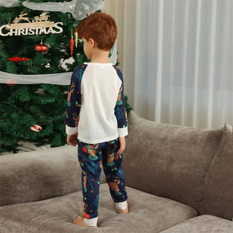 Father Mother Children Baby Sleepwear Daddy Mommy and Me Xmas Pyjamas Clothes 2023 Christmas Deer Family Matching Pajamas Sets