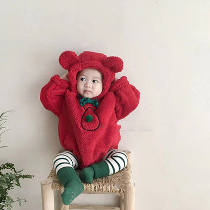 Christmas Hooded Romper Long Sleeve
