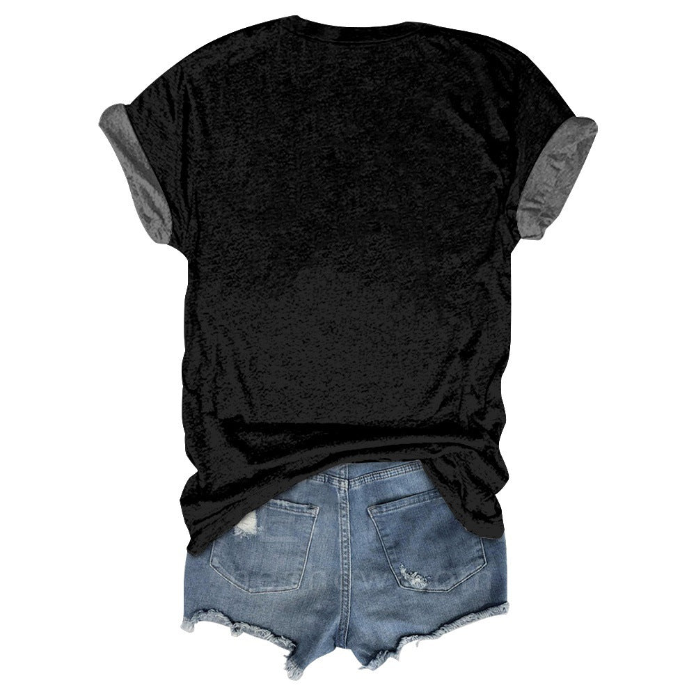 New Halloween Printed Round Neck Collar Short Sleeve T-shirt