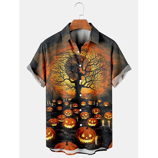 3D Digital Printing Halloween Short Sleeve Shirt