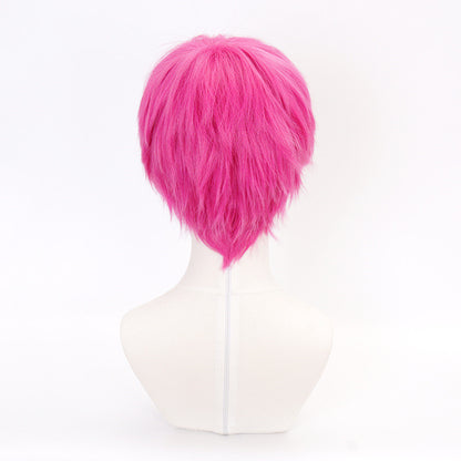 Rose Red Universal Short Hair Wig Set