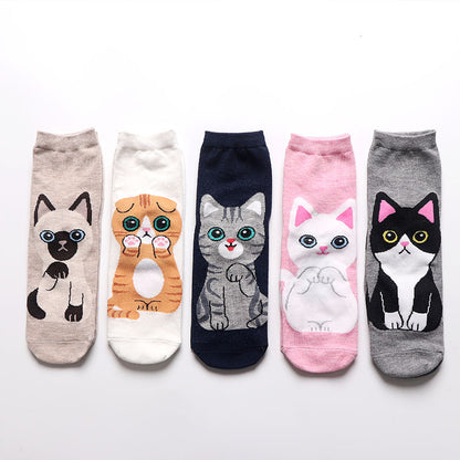 Women's Fashion Cartoon Animal Pattern Mid Tube Socks