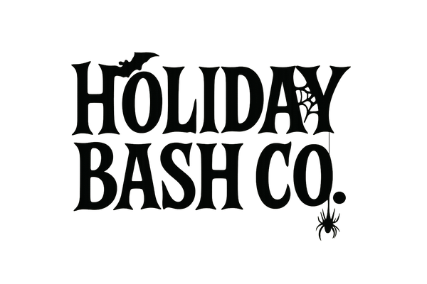 generate me a logo for my store Holiday Bash Co. with a black bold spooky write font properly for halloween
